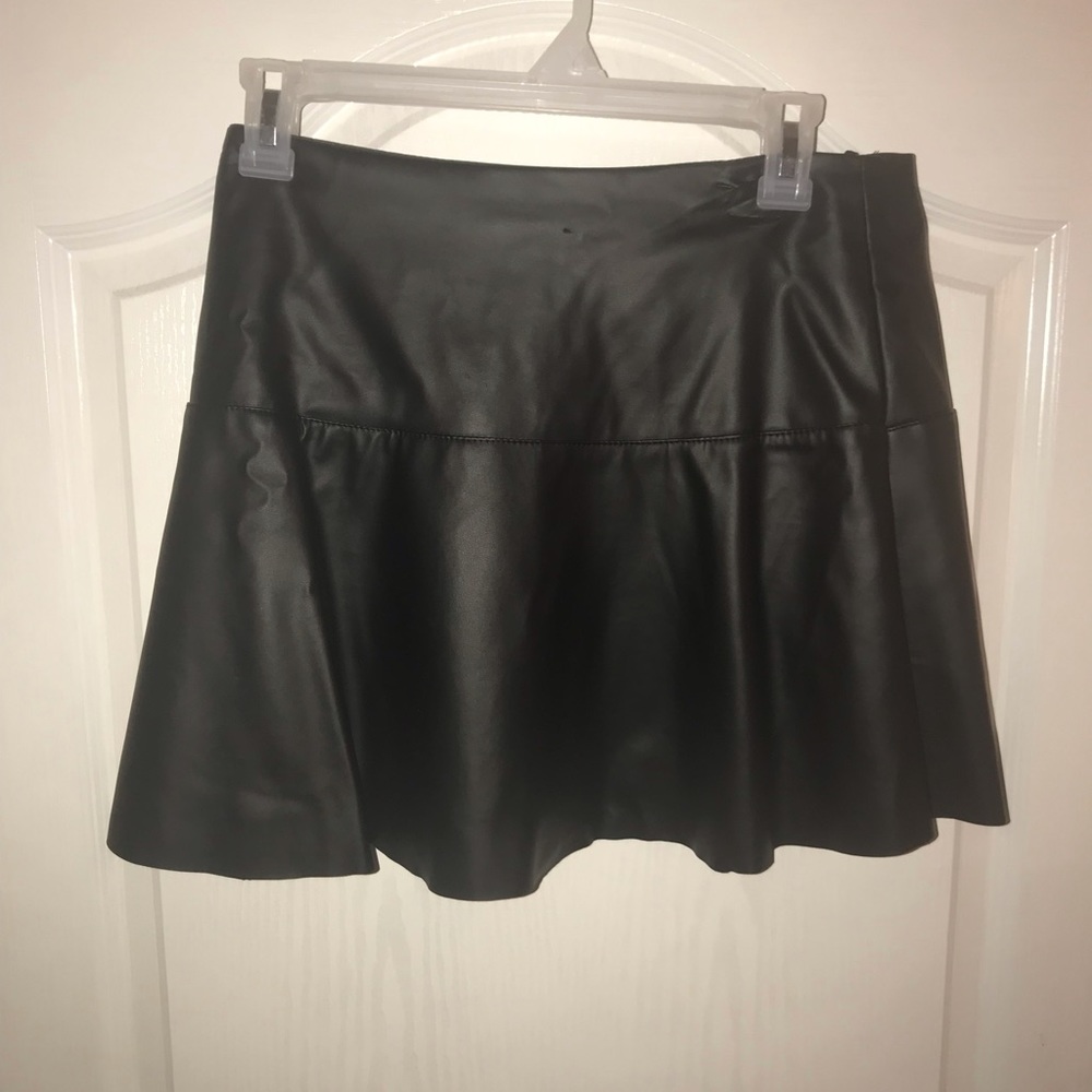 Black leather skirt